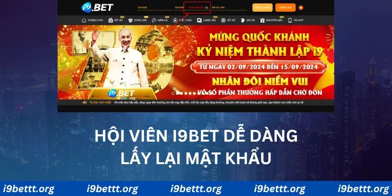 Hội viên dễ dàng lấy lại mật khẩu nhờ sự hỗ trợ của nhà cái online